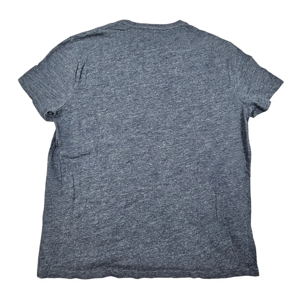 Polo Ralph Lauren T-Shirt Mens Large Navy Blue Custom Slim Fit Heathered Pony‎